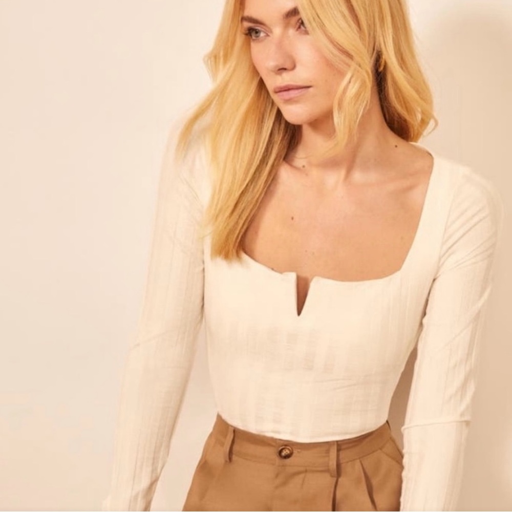 Reformation Delancey Ivory Top